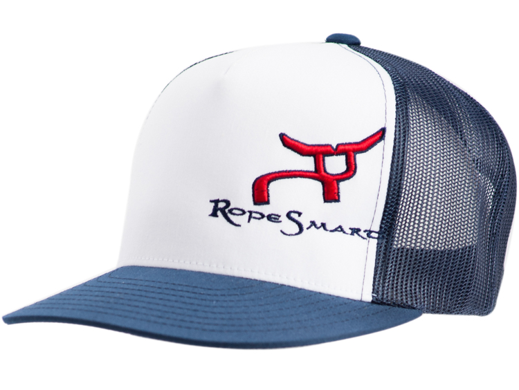 RS Classic Trucker White and Navy Snapback Cap