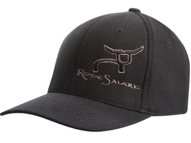 RS All Black Fitted Cap with Gray Steer