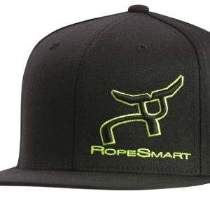 RopeSmart All Black Cap with Full Steer Green Outlined