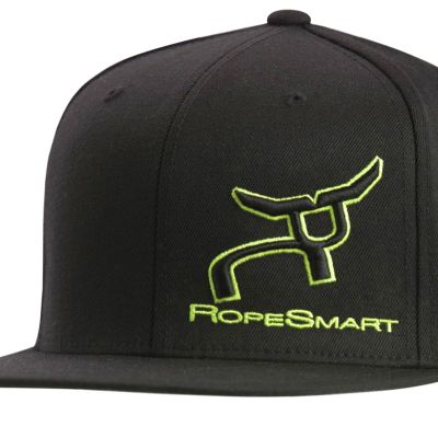 RS All Black Cap with Steer with Green Outlined