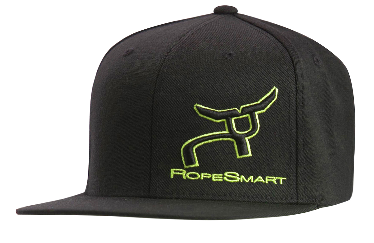 RS All Black Cap with Steer with Green Outlined