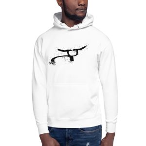 rs rugged black steer white hoodie apparel