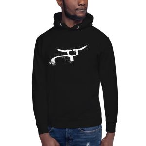rs rugged white steer black hoodie apparel