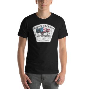 ropesmart all american bison patch t shirt 6 team roping