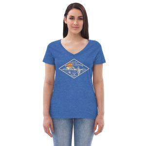 womens recycled v neck t shirt blue heather front 654bb32a5e92d apparel