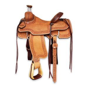RopeSmart Team Roper - Full Border Forever Rodeo Chain Steer - HardSeat - 15"in Seat Regular Fit