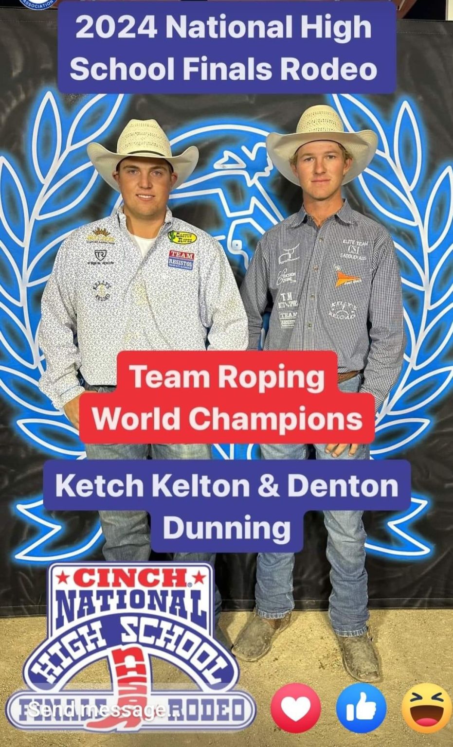 Denton Dunning Is Your NHSRA Finals World Champion Team Roper ...