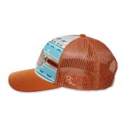 RopeSmart Leather Patch Marzo Aztec Pattern Burnt Orange Trucker Cap