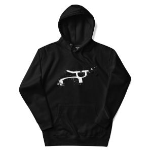 RS Rugged White Steer Black Hoodie