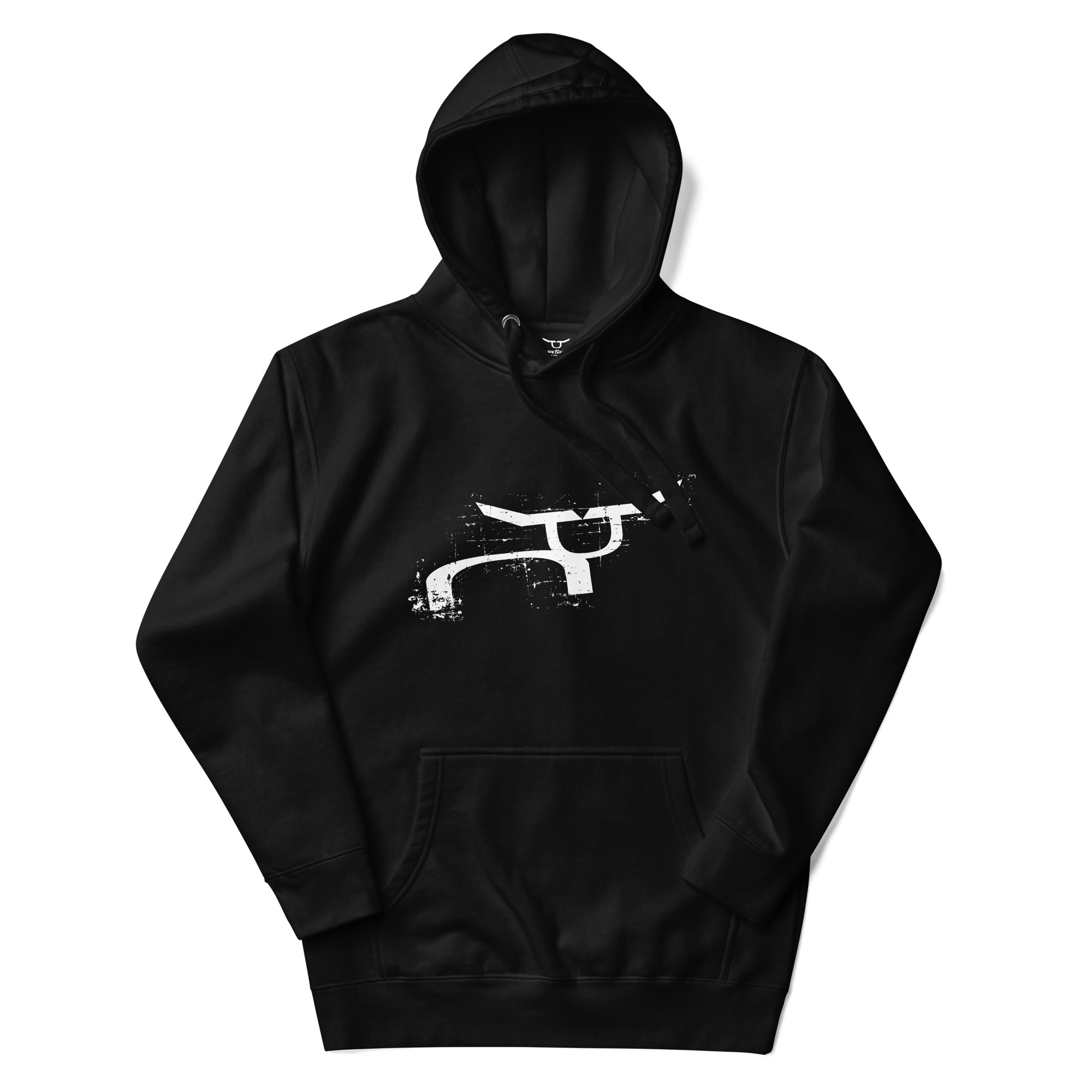 RS Rugged White Steer Black Hoodie