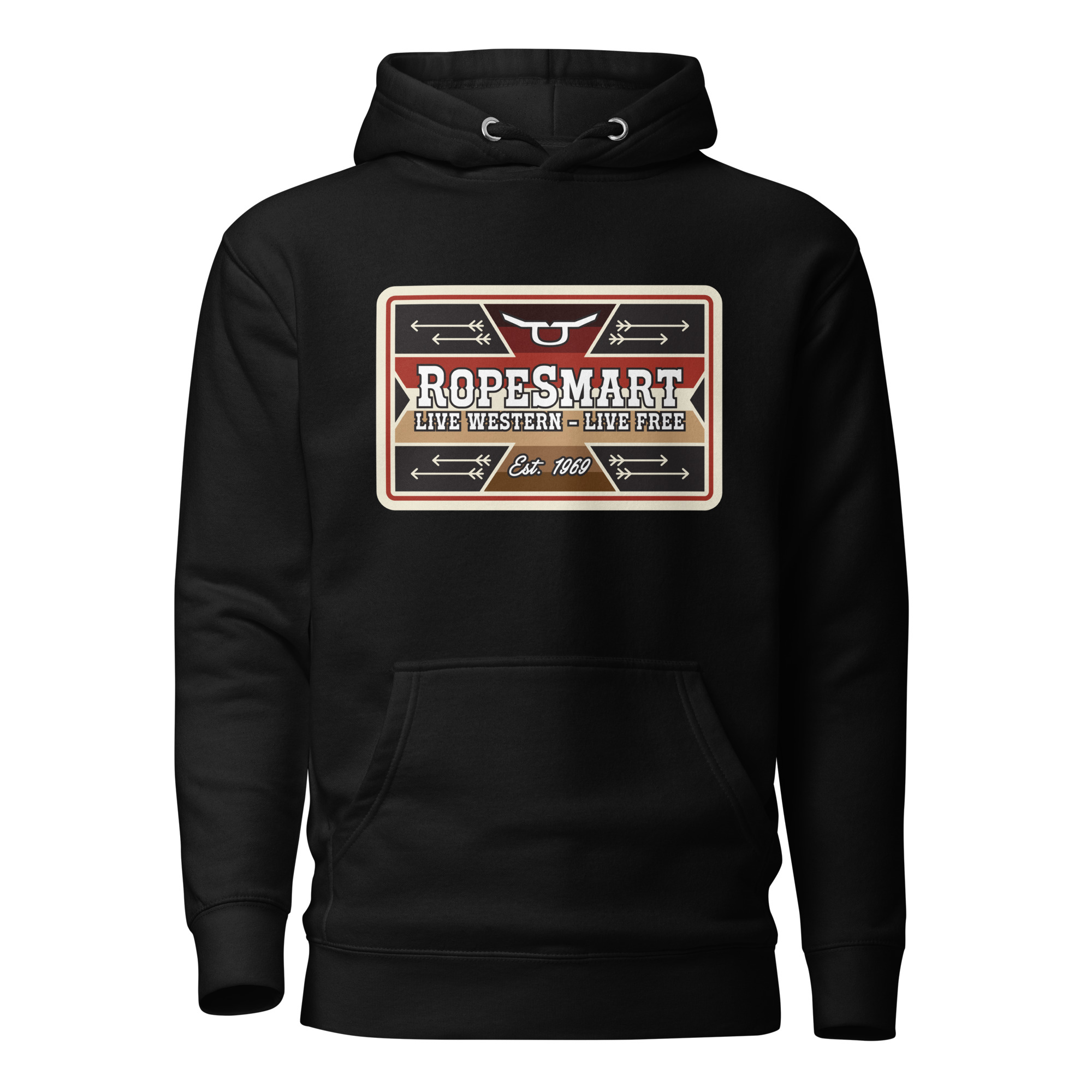 RopeSmart Warrior Red to Brown Sarape Patch Pullover Hoodie