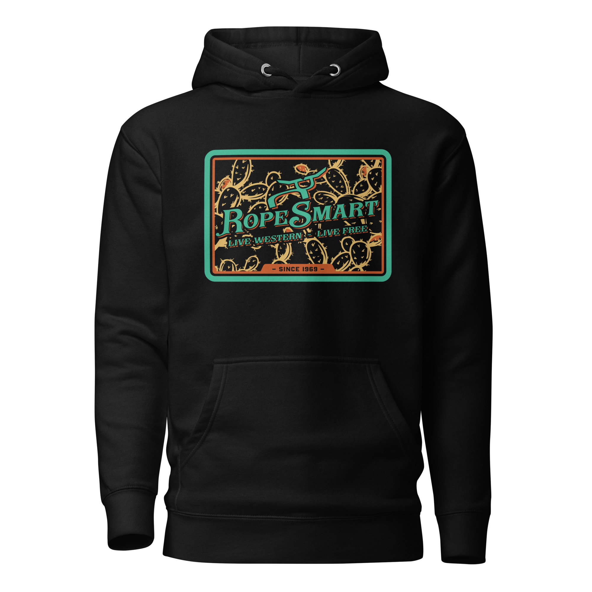 RopeSmart Prickly Pear Teal Patch Pullover Hoodie