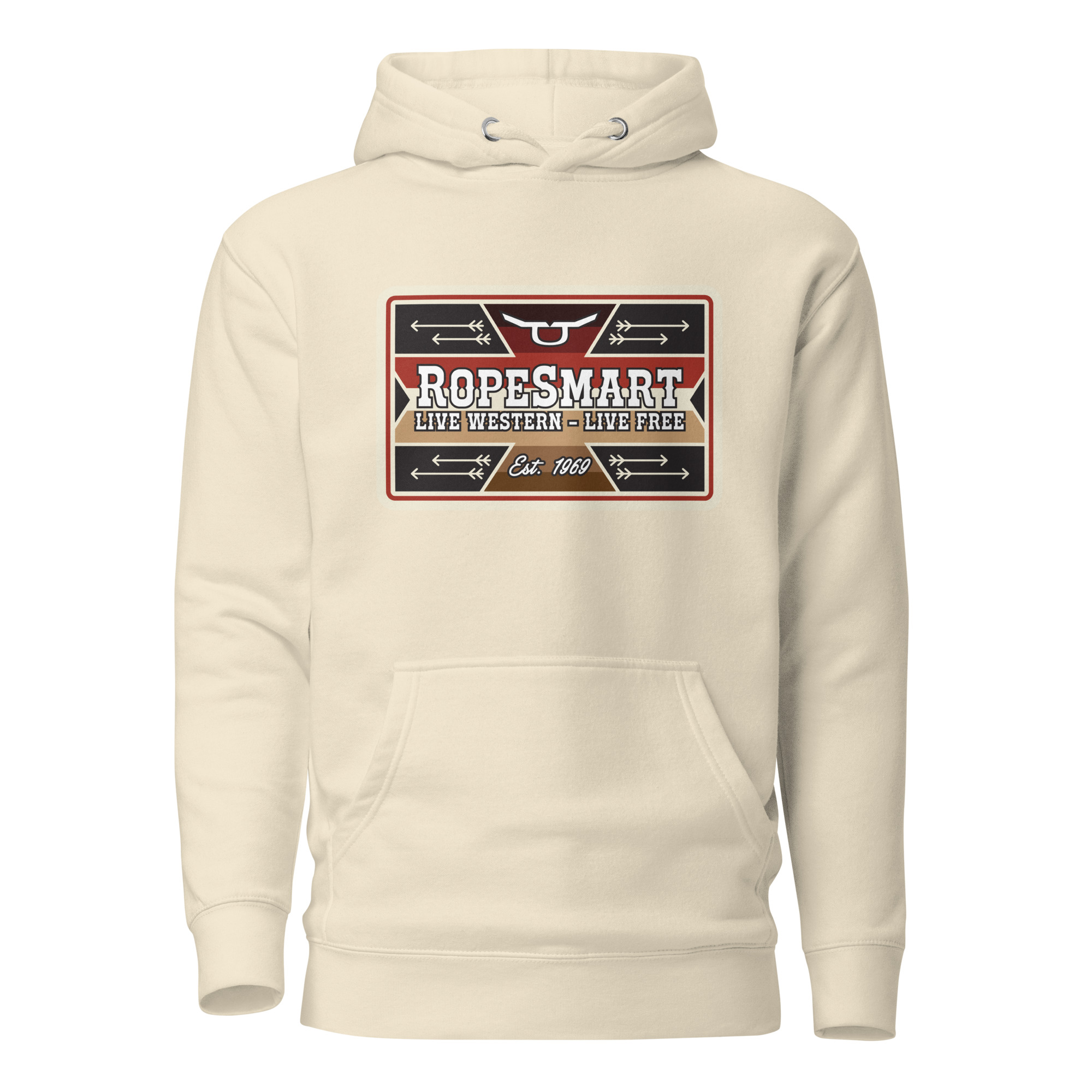 RopeSmart Warrior Red to Brown Sarape Patch Pullover Hoodie