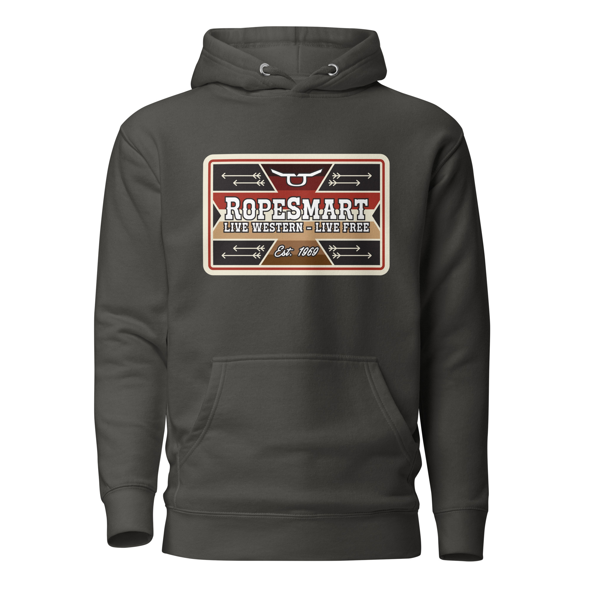 RopeSmart Warrior Red to Brown Sarape Patch Pullover Hoodie